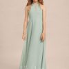 Junior Bridesmaid Dresses | A-line Halter Floor-Length Chiffon Junior Bridesmaid Dress Agave – Girls