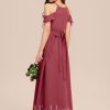 Junior Bridesmaid Dresses | A-line Halter Floor-Length Chiffon Junior Bridesmaid Dress Cinnamon Rose – Girls