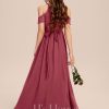 Junior Bridesmaid Dresses | A-line Halter Floor-Length Chiffon Junior Bridesmaid Dress Cinnamon Rose – Girls