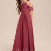 Junior Bridesmaid Dresses | A-line Halter Floor-Length Chiffon Junior Bridesmaid Dress Cinnamon Rose – Girls