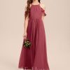 Junior Bridesmaid Dresses | A-line Halter Floor-Length Chiffon Junior Bridesmaid Dress Cinnamon Rose – Girls