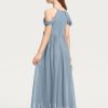 Junior Bridesmaid Dresses | A-line Halter Floor-Length Chiffon Junior Bridesmaid Dress Dusty Blue – Girls