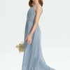 Junior Bridesmaid Dresses | A-line Halter Floor-Length Chiffon Junior Bridesmaid Dress Dusty Blue – Girls