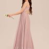 Junior Bridesmaid Dresses | A-line Halter Floor-Length Chiffon Junior Bridesmaid Dress Dusty Rose – Girls