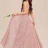 Junior Bridesmaid Dresses | A-line Halter Floor-Length Chiffon Junior Bridesmaid Dress Dusty Rose – Girls