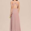 Junior Bridesmaid Dresses | A-line Halter Floor-Length Chiffon Junior Bridesmaid Dress Dusty Rose – Girls