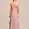 Junior Bridesmaid Dresses | A-line Halter Floor-Length Chiffon Junior Bridesmaid Dress Dusty Rose – Girls