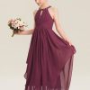 Junior Bridesmaid Dresses | A-line Halter Floor-Length Chiffon Junior Bridesmaid Dress With Beading Mulberry – Girls