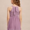 Junior Bridesmaid Dresses | A-line Halter Floor-Length Chiffon Lace Junior Bridesmaid Dress Mauve – Girls