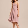 Junior Bridesmaid Dresses | A-line One Shoulder Asymmetrical Chiffon Junior Bridesmaid Dress Dusty Rose – Girls