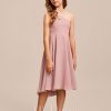 Junior Bridesmaid Dresses | A-line One Shoulder Asymmetrical Chiffon Junior Bridesmaid Dress Dusty Rose – Girls