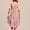 Junior Bridesmaid Dresses | A-line One Shoulder Asymmetrical Chiffon Junior Bridesmaid Dress Dusty Rose – Girls