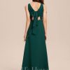 Junior Bridesmaid Dresses | A-line Scoop Floor-Length Chiffon Junior Bridesmaid Dress Dark Green – Girls