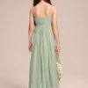 Junior Bridesmaid Dresses | A-line Scoop Floor-Length Chiffon Junior Bridesmaid Dress With Cascading Ruffles Celadon – Girls