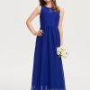 Junior Bridesmaid Dresses | A-line Scoop Floor-Length Chiffon Lace Junior Bridesmaid Dress As Picture – Girls