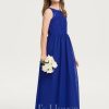 Junior Bridesmaid Dresses | A-line Scoop Floor-Length Chiffon Lace Junior Bridesmaid Dress As Picture – Girls