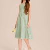 Junior Bridesmaid Dresses | A-line Scoop Knee-Length Chiffon Junior Bridesmaid Dress Celadon – Girls