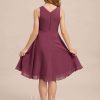 Junior Bridesmaid Dresses | A-line Scoop Knee-Length Chiffon Junior Bridesmaid Dress Mulberry – Girls