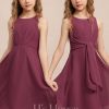 Junior Bridesmaid Dresses | A-line Scoop Knee-Length Chiffon Junior Bridesmaid Dress Mulberry – Girls