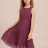 Junior Bridesmaid Dresses | A-line Scoop Knee-Length Chiffon Junior Bridesmaid Dress Mulberry – Girls