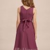 Junior Bridesmaid Dresses | A-line Scoop Knee-Length Chiffon Junior Bridesmaid Dress Mulberry – Girls