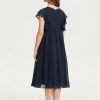 Junior Bridesmaid Dresses | A-line Scoop Knee-Length Chiffon Junior Bridesmaid Dress With Beading Dark Navy – Girls