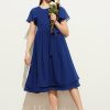 Junior Bridesmaid Dresses | A-line Scoop Knee-Length Chiffon Junior Bridesmaid Dress With Bow As Picture – Girls