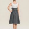 Junior Bridesmaid Dresses | A-line Scoop Knee-Length Chiffon Junior Bridesmaid Dress With Flower Steel Grey – Girls