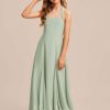 Junior Bridesmaid Dresses | A-line Square Floor-Length Chiffon Junior Bridesmaid Dress Celadon – Girls