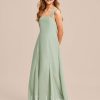 Junior Bridesmaid Dresses | A-line Square Floor-Length Chiffon Junior Bridesmaid Dress Celadon – Girls