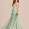 Junior Bridesmaid Dresses | A-line Square Floor-Length Chiffon Junior Bridesmaid Dress Celadon – Girls