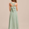 Junior Bridesmaid Dresses | A-line Square Floor-Length Chiffon Junior Bridesmaid Dress Celadon – Girls