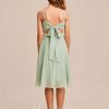 Junior Bridesmaid Dresses | A-line Square Knee-Length Chiffon Junior Bridesmaid Dress Celadon – Girls