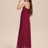 Junior Bridesmaid Dresses | A-line V-Neck Floor-Length Chiffon Junior Bridesmaid Dress Burgundy – Girls