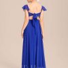 Junior Bridesmaid Dresses | A-line V-Neck Floor-Length Chiffon Junior Bridesmaid Dress Royal Blue – Girls