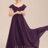 Junior Bridesmaid Dresses | A-line V-Neck Floor-Length Chiffon Junior Bridesmaid Dress Royal Blue – Girls