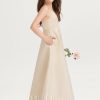 Junior Bridesmaid Dresses | A-line V-Neck Floor-Length Satin Junior Bridesmaid Dress As Picture – Girls