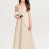 Junior Bridesmaid Dresses | A-line V-Neck Floor-Length Satin Junior Bridesmaid Dress As Picture – Girls