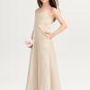 Junior Bridesmaid Dresses | A-line V-Neck Floor-Length Satin Junior Bridesmaid Dress As Picture – Girls