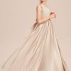 Junior Bridesmaid Dresses | A-line V-Neck Floor-Length Satin Junior Bridesmaid Dress With Bow As Picture – Girls