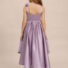 Junior Bridesmaid Dresses | Ball-Gown/Princess Sweetheart Asymmetrical Satin Junior Bridesmaid Dress With Flower Wisteria – Girls