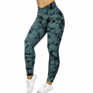 Lingerie | Comfortable/Sexy/Vibrant Chinlon Leggings/Yoga Pants Shapewear/Workout Clothes Dark Green – Girls