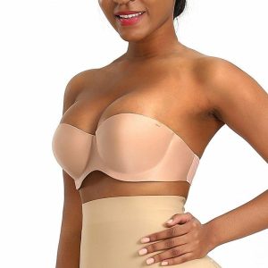 Lingerie | Sexy/Simple Chinlon Backless/Bandeau Bra/Nipple Covers Nude – Girls