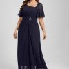 Mother of the Bride Dresses | A-line Asymmetrical Floor-Length Chiffon Mother of the Bride Dress With Pleated Sequins Beading As Picture – Womens