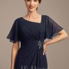 Mother of the Bride Dresses | A-line Asymmetrical Floor-Length Chiffon Mother of the Bride Dress With Pleated Sequins Beading As Picture – Womens