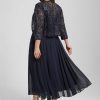 Mother of the Bride Dresses | A-line Boat Neck Illusion Tea-Length Lace Chiffon Mother of the Bride Dress With Sequins As Picture – Womens