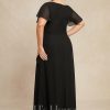 Mother of the Bride Dresses | A-line Scoop Ankle-Length Chiffon Mother of the Bride Dress With Beading Pleated Black – Womens