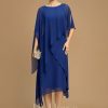 Mother of the Bride Dresses | A-line Scoop Asymmetrical Chiffon Mother of the Bride Dress As Picture – Womens