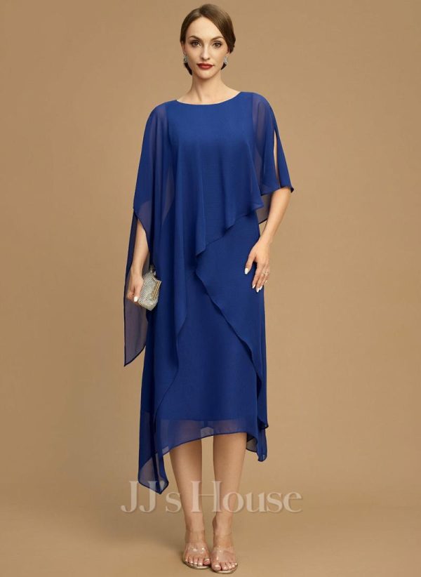 Mother of the Bride Dresses | A-line Scoop Asymmetrical Chiffon Mother of the Bride Dress As Picture – Womens