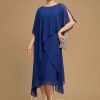 Mother of the Bride Dresses | A-line Scoop Asymmetrical Chiffon Mother of the Bride Dress As Picture – Womens